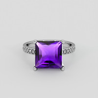 4.66 Ct. Purple Amethyst Ring, Platinum 950 1