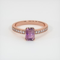 1.05 Ct. Pinkish Purple Sapphire Ring, 14K Rose Gold 1