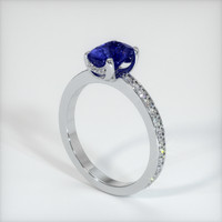 2.04 Ct. Blue Sapphire Ring, 10K White Gold 2