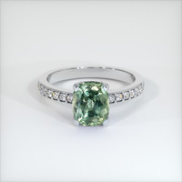2.78 Ct. Green Sapphire Ring, 10K White Gold 1