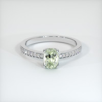 0.80 Ct. Green Sapphire Ring, 10K White Gold 1