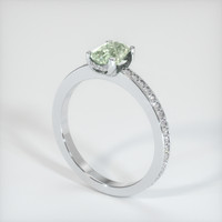 0.80 Ct. Green Sapphire Ring, 10K White Gold 2