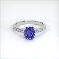 3.30 Ct. Blue Sapphire Ring, 14K White Gold 1