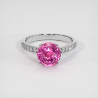 2.66 Ct. Pink Sapphire Ring, 14K White Gold 1