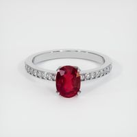 1.04 Ct. Ruby Ring, 14K White Gold 1