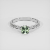 1.34 Ct. Green Sapphire Ring, 14K White Gold 1