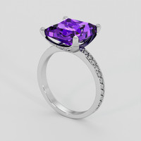 4.66 Ct. Purple Amethyst Ring, 18K White Gold 2