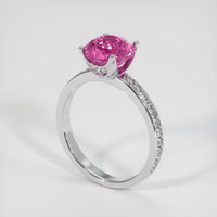 2.66 Ct. Pink Sapphire Ring, 18K White Gold 2