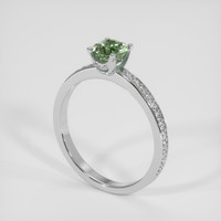 1.34 Ct. Green Sapphire Ring, 18K White Gold 2