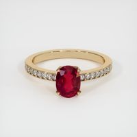 1.04 Ct. Ruby Ring, 14K Yellow Gold 1