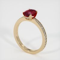 1.04 Ct. Ruby Ring, 14K Yellow Gold 2