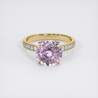 4.65 Ct. Purplish Pink Sapphire Ring, 18K Yellow Gold 1