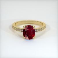 4.04 Ct. Ruby Ring, 18K Yellow Gold 1