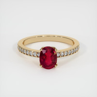 1.04 Ct. Ruby Ring, 18K Yellow Gold 1