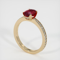 1.04 Ct. Ruby Ring, 18K Yellow Gold 2