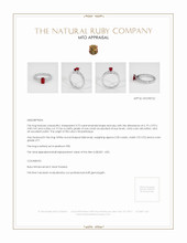 Ruby Ring 0.75 Ct., Platinum 950 Appraisal