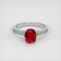 2.12 Ct. Ruby Ring, Platinum 950 1