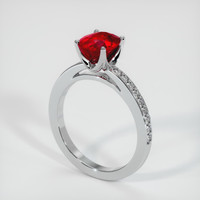 2.12 Ct. Ruby Ring, Platinum 950 2