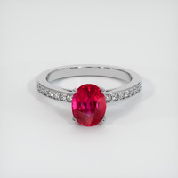 2.09 Ct. Ruby Ring, Platinum 950 1