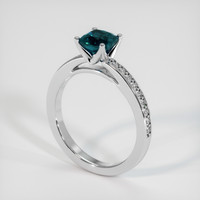 1.37 Ct. Greenish Blue Sapphire Ring, Platinum 950 2