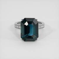 18.27 Ct. Greenish Blue Sapphire Ring, Platinum 950 1