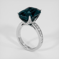 18.27 Ct. Greenish Blue Sapphire Ring, Platinum 950 2