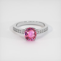 2.17 Ct. Pink Sapphire Ring, Platinum 950 1
