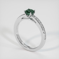 0.86 Ct. Bluish Green Sapphire Ring, Platinum 950 2