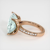 12.88 Ct. Greenish Blue Aquamarine Ring, 14K Rose Gold 4