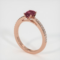 1.00 Ct. Reddish Pink Sapphire Ring, 14K Rose Gold 2