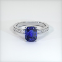 1.93 Ct. Blue Sapphire Ring, 10K White Gold 1