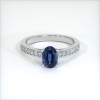 0.97 Ct. Blue Sapphire Ring, 10K White Gold 1