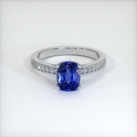 2.04 Ct. Blue Sapphire Ring, 10K White Gold 1
