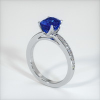 2.04 Ct. Blue Sapphire Ring, 10K White Gold 2