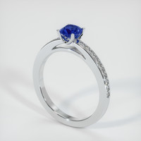 0.65 Ct. Blue Sapphire Ring, 10K White Gold 2