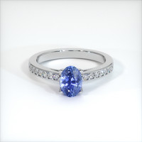 0.86 Ct. Blue Sapphire Ring, 10K White Gold 1