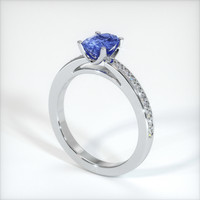 0.86 Ct. Blue Sapphire Ring, 10K White Gold 2