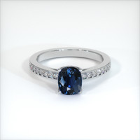 0.95 Ct. Blue Sapphire Ring, 10K White Gold 1