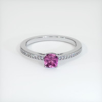 0.73 Ct. Pinkish Purple Sapphire Ring, 10K White Gold 1