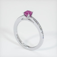 0.73 Ct. Pinkish Purple Sapphire Ring, 10K White Gold 2