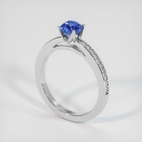 1.06 Ct. Blue Sapphire Ring, 10K White Gold 2