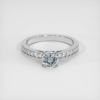 0.63 Ct. Bluish Grey Sapphire Ring, 10K White Gold 1