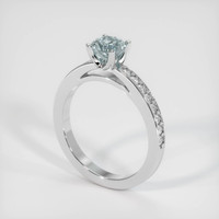 0.63 Ct. Bluish Grey Sapphire Ring, 10K White Gold 2