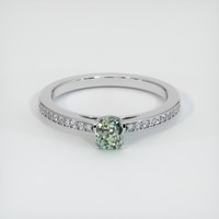 0.73 Ct. Green Sapphire Ring, 10K White Gold 1