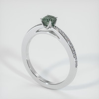 0.73 Ct. Green Sapphire Ring, 10K White Gold 2