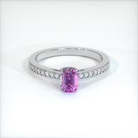 1.03 Ct. Pinkish Purple Sapphire Ring, 10K White Gold 1