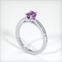 1.03 Ct. Pinkish Purple Sapphire Ring, 10K White Gold 2