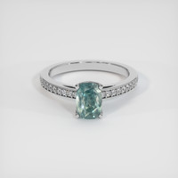 2.29 Ct. Bluish Green Sapphire Ring, 10K White Gold 1