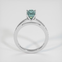 2.29 Ct. Bluish Green Sapphire Ring, 10K White Gold 3