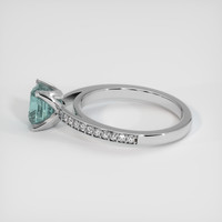 2.29 Ct. Bluish Green Sapphire Ring, 10K White Gold 4
